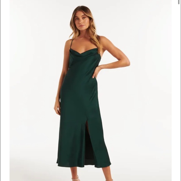 Ever New Dresses & Skirts - Evernew Opal Bias Cowl Satin Midi Dress Black